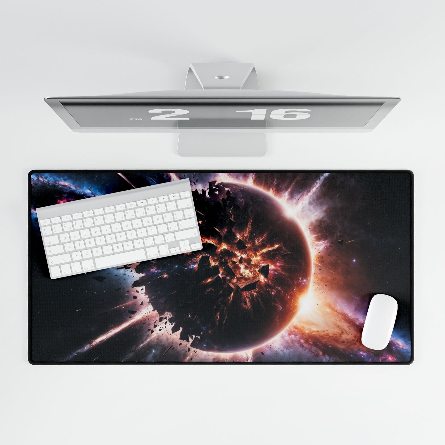 Planet Explosion Mouse Pad Large Computer Desk Mat