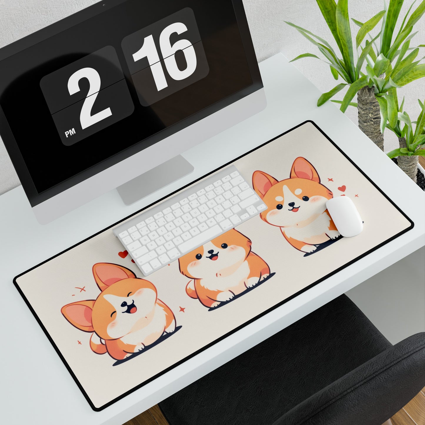 Cute Corgi Mouse Pad Large Computer Desk Mat