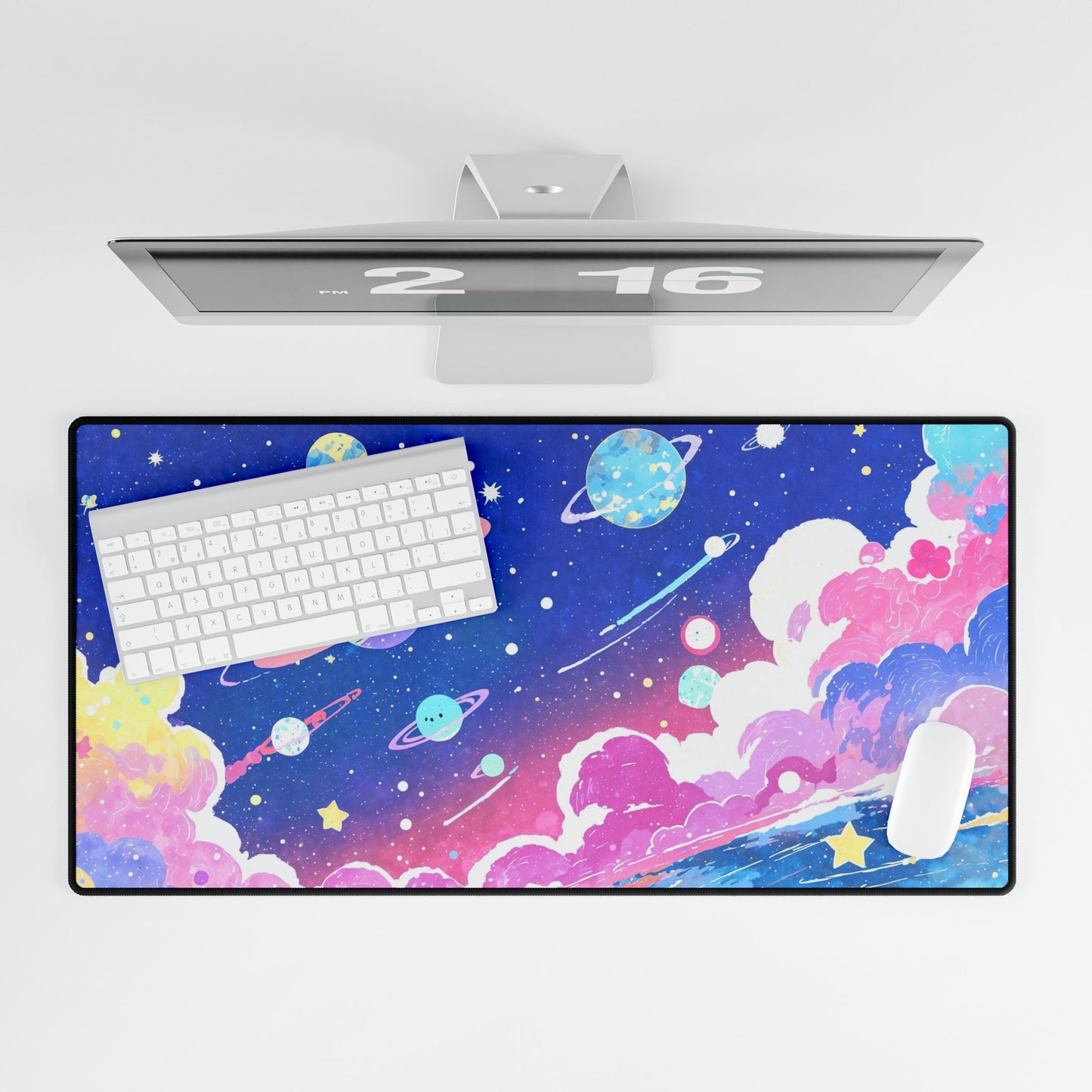 Cute Kawaii Planets Mouse Pad Large Computer Desk Mat