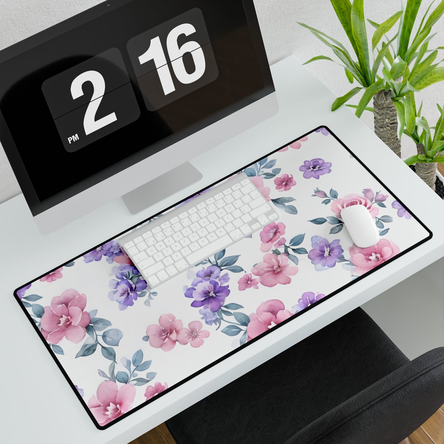 Watercolour Flowers Mouse Pad Large Computer Desk Mat