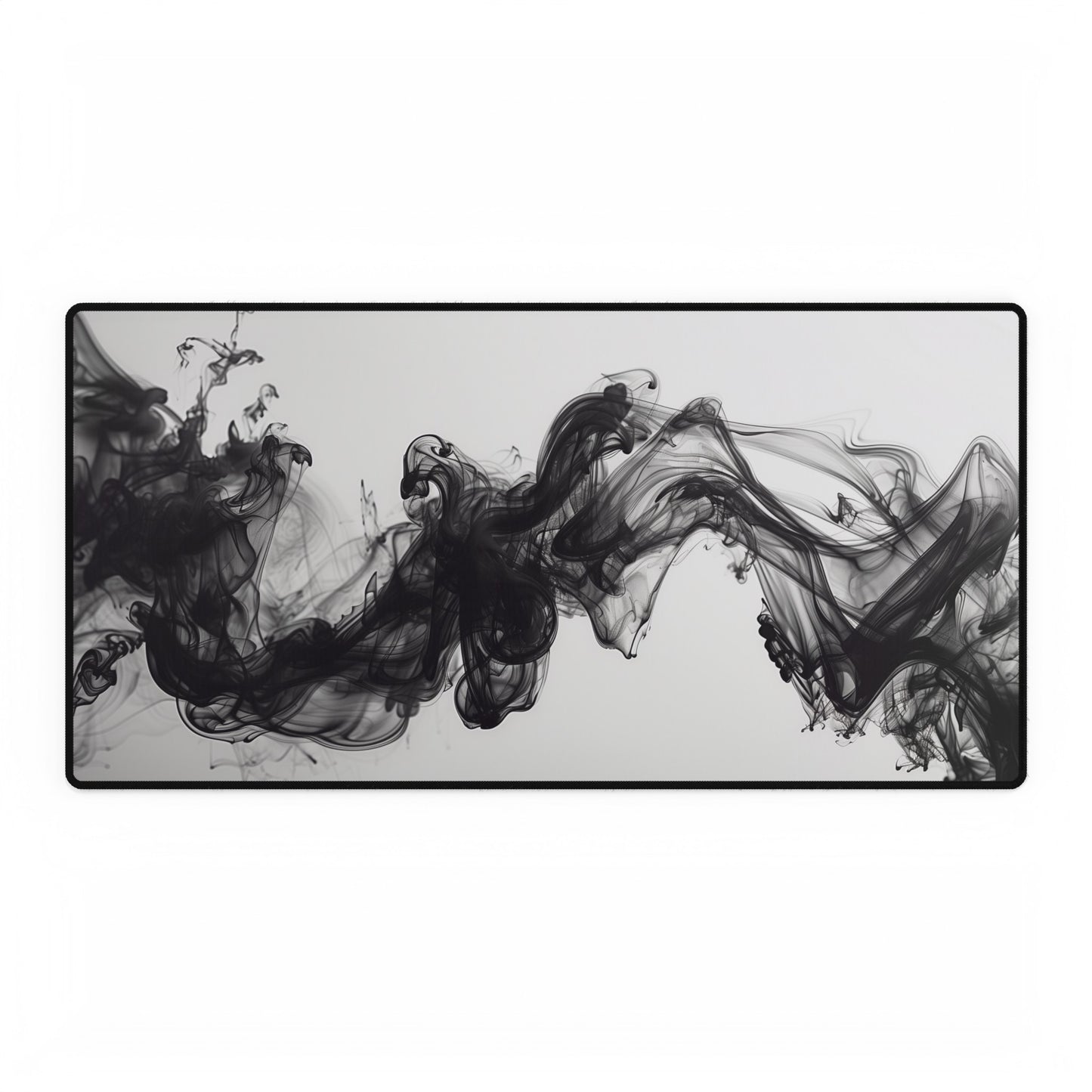 White and Black Ink Smoke Mouse Pad Large Computer Desk Mat