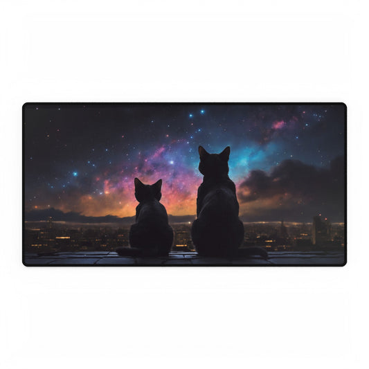 Rooftop Cats Mouse Pad Large Computer Desk Mat