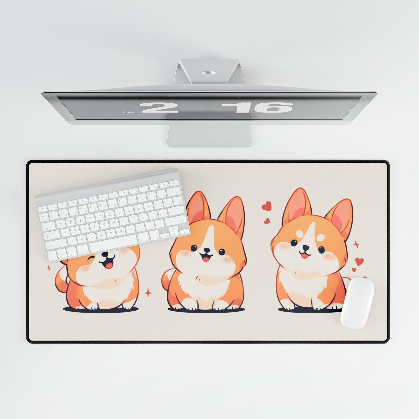 Cute Corgi Mouse Pad Large Computer Desk Mat