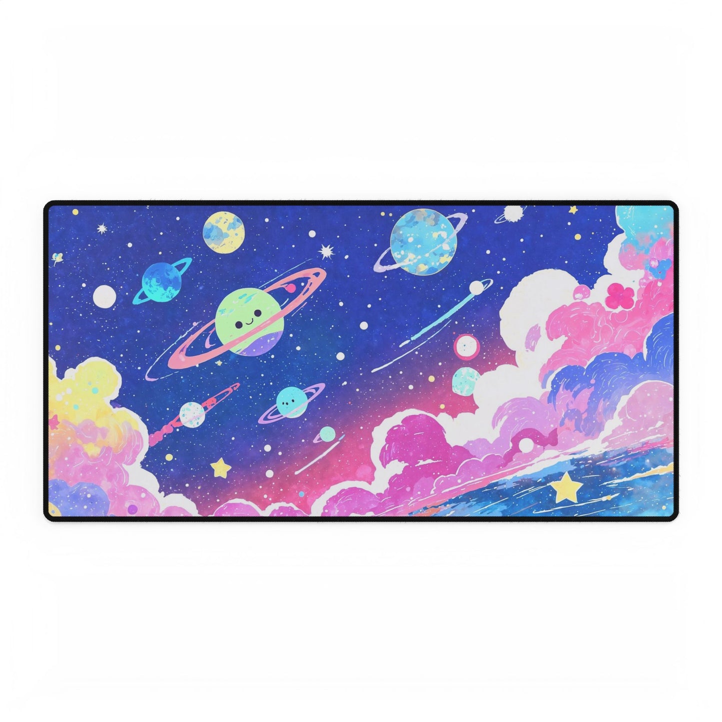 Cute Kawaii Planets Mouse Pad Large Computer Desk Mat